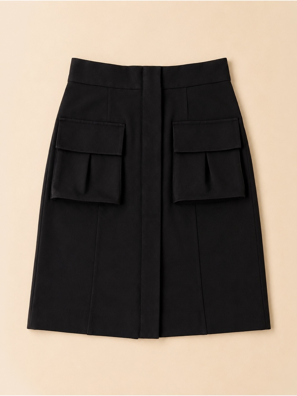 NWT Diane Von Furstenberg Rana Black Ponte Utility Cargo Pencil Skirt Full Zip 8